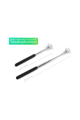 Sırt Kaşıyıcı Uzayabilen El Şeklinde Metal Sırt Kaşıma Aleti 1 Adet- Kaşıyıcı Masaj Aleti Siyah