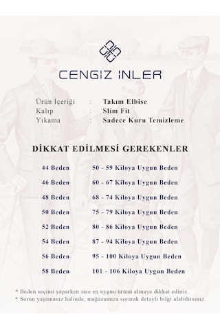 Cengiz İnler Kumlu Desen Yelekli Erkek Takım Elbise 001