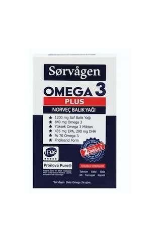 Sorvagen Omega 3 Plus Norveç Balık Yağı 60   Kapsül
