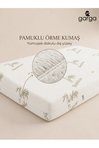 Garga 80x140 Visco Doğal Bebek Ve Çocuk Yatağı 7 CM Ortopedik - Park Yatak Beşik Anne Yanı Uyumlu