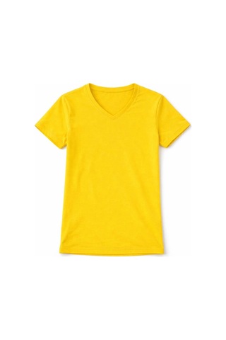 Wear Vexel Genç Erkek Çocuk V Yaka Tişört Model - Sarı Çok Renkli