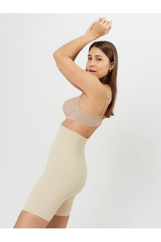 Mistirik Toparlayıcı Lazer Kesim Kısa Şort Korse Ten Renk Ten Rengi