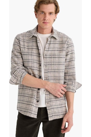 Defacto Regular Fit Polo Yaka Flanel Uzun Kollu Gömlek E8191ax25wnbg766 Bej-bg766