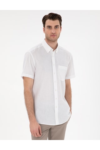 Pierre Cardin Erkek Beyaz Gömlek Kısa Kollu 50303418-vr013 Beyaz