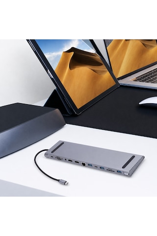 12 İn 1 Çoklayıcı Usb Type C Hub 3.0 Adaptör 4k Hdmı Uyumlu Rj45 Sd/tf Vga Hdmı Pd Apple MacBook