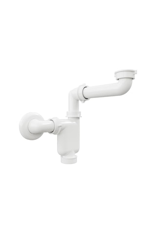 Aqua Bagno Comfort Yer Kazandıran Lavabo Sifonu, Kolay Temizlenir, Ayarlanabilir Koku Önleyici Gider Borulu - 32 Mm-süzgeç Hariç Beyaz