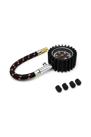 Vkemall Oto Lastik Basınç Ölçer 0-100 Psı/bar Metal 50mm Gösterge 165mm Borulu Basınç Ölçüm Aleti