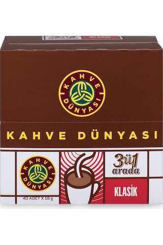 Kahve Dünyası 3ü1 Arada Klasik Kahve 2'li 40 x 18 G