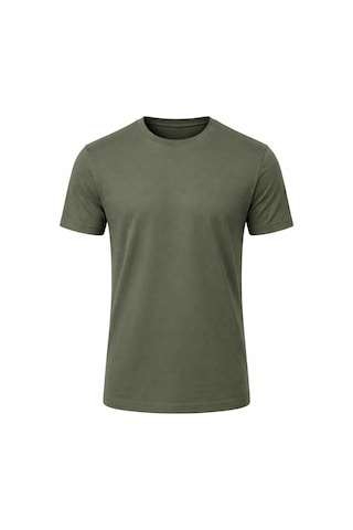 Plus Scorpion Erkek Basic Tişört Likrasız Pamuklu Regular Fit Bisiklet Yaka Haki