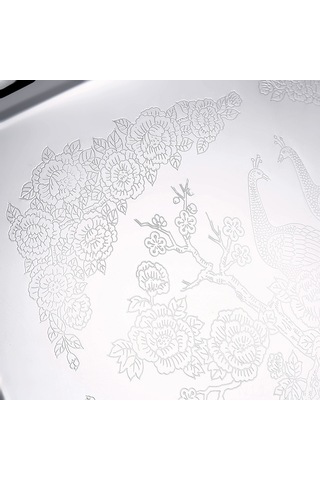 Wezone Stokta Çelik Tepsiler: Gümüş Kenarli Dikdörtgen Masaüstü Meyve-atıştırmalık Servis Ve Saklama Tabağı 40x23cm Diğer