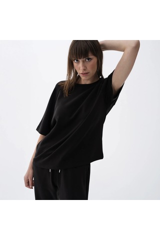 Qua Home Isla Kadın Modal T-shirt Siyah