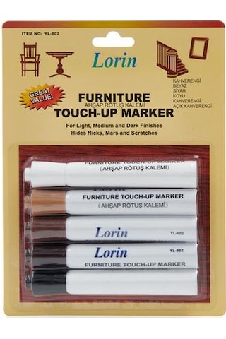 Lorin Ahşap Rötuş Kalemi - 5'li Paket Renkli