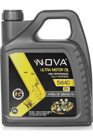 Nova 5W-40 Apı: Sn Acea: A3/B4 Motor Yağı 4 L