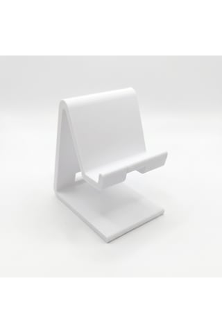 Şarj Kanallı Masaüstü Telefon Standı Beyaz