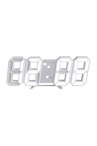 Dekoratif Dijital Led Masa Duvar Saati 3d Dijital Saat Çalar Saat Led Elektronik Saat Beyaz