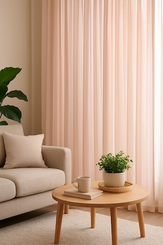 Estetik Modern Flamlı Dokulu Pileli Tül Perde Salon Oturma Odası Yatak Odası Çocuk Odası Pembe