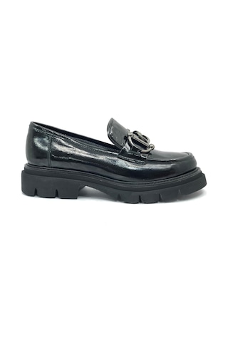 Greyder 72192 Zn Urban Deri Comfort Casual Oxford Kadın Ayakkabı Siyah Rugan