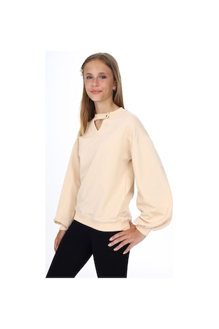 Toontoy Kız Çocuk Okul Sweatshirt Bej