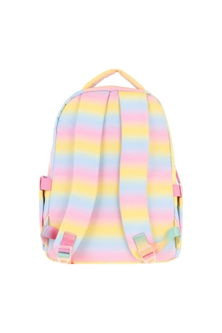Kaukko Kids Simli Kalp Ve Çiçek Detaylı Kız Çocuk Dört Bölmeli Okul Çantası - L5213 Sarı - Pembe