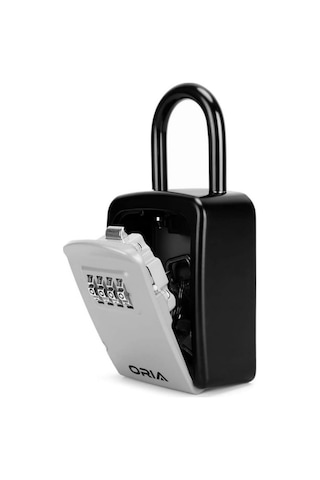 Moveevo Duvar Tipi 4 Basamaklı Parolalı Anahtar Saklama Kutusu, Yağmur Ve Pas Koruma, Metal Konstrüksiyon, 5 Anahtar Kapasitesi, Dışarı/içeri Kullanıma Uygun, Çıkarılabilir Zincirli, Gümüş Renk