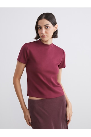 Lcw Vision Bordo Soft Touch Kadın Tişört