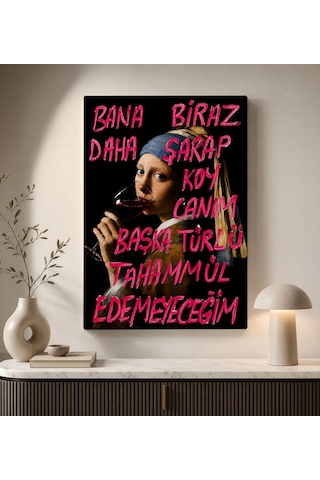 Bk Gift Vintage Klasik Sanat Esprili Sözlü Dekoratif Kanvas Tablo - 4 Çok Renkli