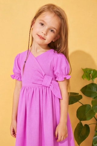 Esila Kids Kız Çocuk Elibse Flam Pamuk İnce Yazlık Elbise Lila