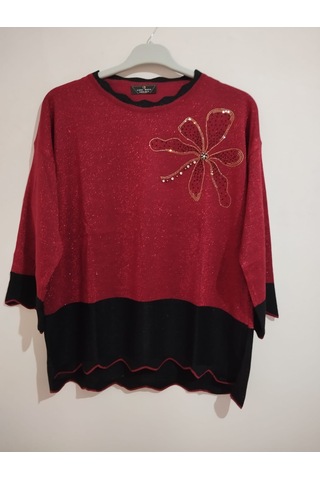 Anne Moda Ankara Üstün Kalite, Kaşmir-pamuk-viskoz Karışımlı Şık Kazak/bluz Kırmızı