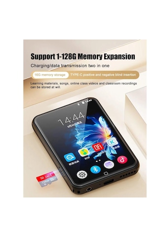 Ruizu D60 Bluetooth Mp3 Mp4 Çalar 16gb Hifi Ses Kayıt