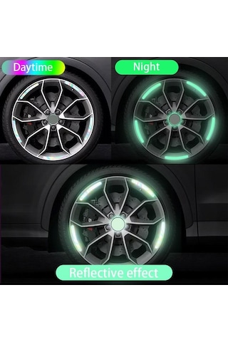 Fosforlu Seametal 20/40 Adet Yansıtıcı Çıkartmalar Araba Tekerlek Göbeği Gece Sürüş Araba Lastiği Jant Yansıtıcı Şeritleri Aydınlık Etiket 20pcs