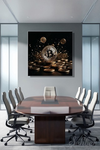 Tekli Kare Kanvas Dekoratif Duvar Tablosu Kripto Para Bitcoin Borsa Forex 830