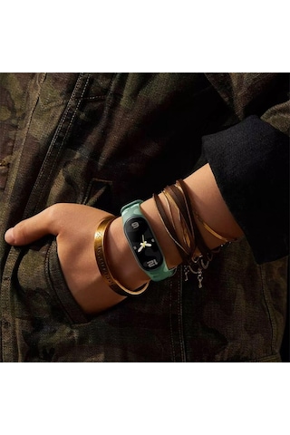Wozlo Xiaomi Mi Band 7 Silikon Kordon Kayış Şeffaf Kamuflaj Desen - Gri