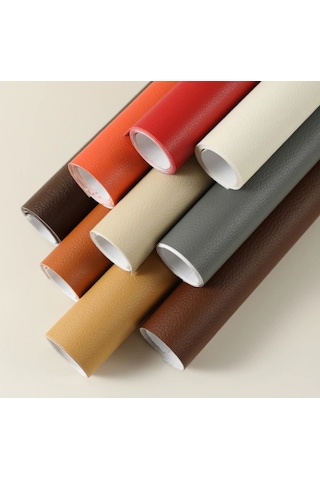 Lanse Suni Deri Yapışkanlı Suni Deri 100CMx140CM Rucstik Siyah