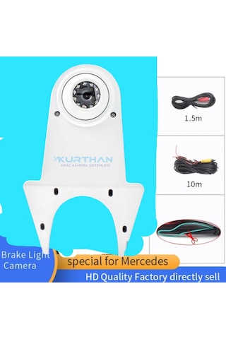 Teleskop Tip Araç Geri Görüş Tepe Kamerası 12 Volt Beyaz