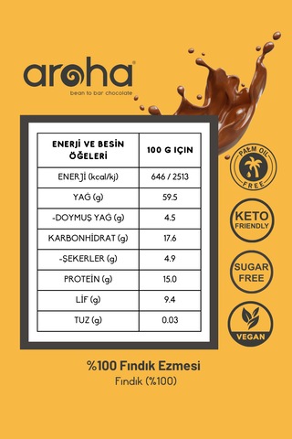 %100 Fındık Ezmesi Şeker Ilavesiz - 280 G