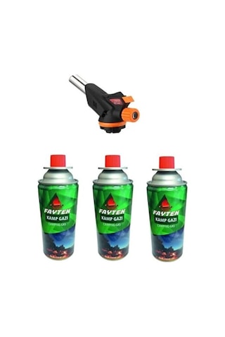 3 Kartuşlu Çakmak Pürmüz Seti - Turbo Tourch Kamp Piknik Pürmüz Seti Çok Renkli