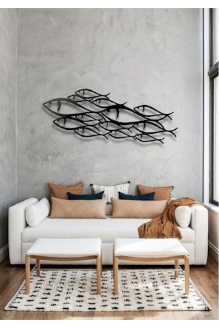 Family Fish Modern Metal Duvar Dekoru