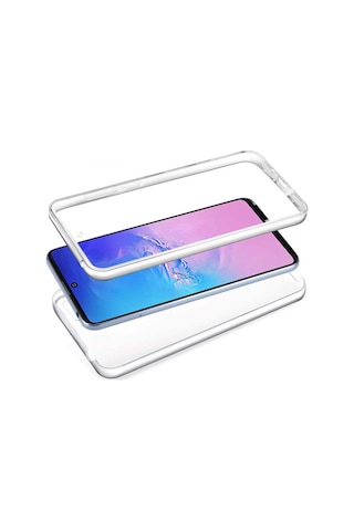 Xiaomi Redmi Note 9 4G Kılıf Zore Enjoy 360 Derece Silikon Kılıf Renksiz