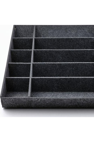 Bölmeli Çekmece Düzenleyici MeridyenDukkan Gri Renk 60 cm, Ayarlanabilir Kaşıklık-Çekmece Düzenleyici