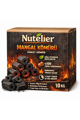Nutelier Fındık Kabuğu Briket Mangal Kömürü 10 Kg