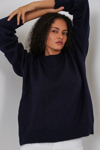 Bigdart 15895 Kadın Oversize Triko Kazak - K. Lacivert