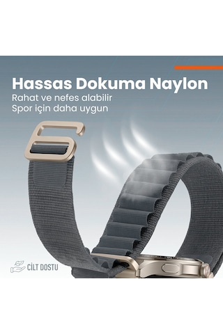 Caseonn Haylou Watch 2 Pro Ls02 Pro Kordon Titanyum G-kancalı Alpin Kumaş Kayış Bej
