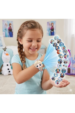 Frozen Karlar Ülkesi Elsa Ve Anna Karakterli 24 Farklı Görüntü Projeksiyonlu Çocuk Kol Saati
