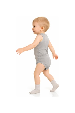 Civil Baby 5 Li Basıc Sıfır Kol 0-36 Ay Çıtçıtlı Badi - Kırmızı Mercan