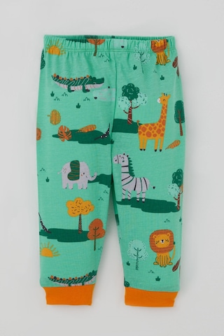 Breeze Erkek Bebek Pijama Takımı Safari Temalı Sevimli Hayvancıklar Desenli Önden Çıtçıtlı 4 Ay-1 Yaş, Yeşil