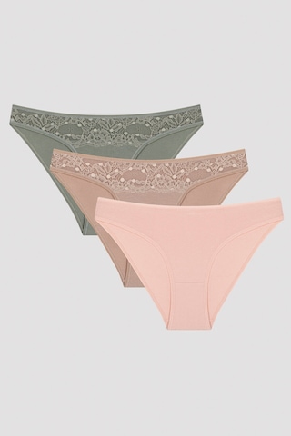 Penti Fresh Spring Lace Detailed 3lü Slip Çok Renkli