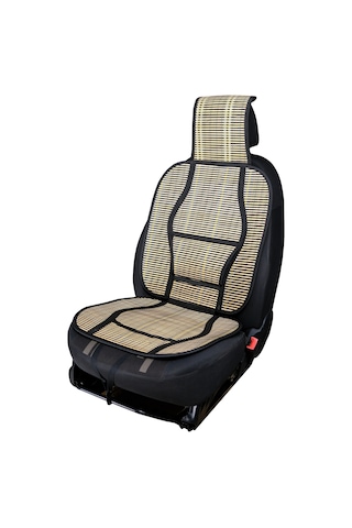Oto Hasır Bambu Minder Ön Siyah İkili Takım Bel Destekli Terletmez Wf-1021-2