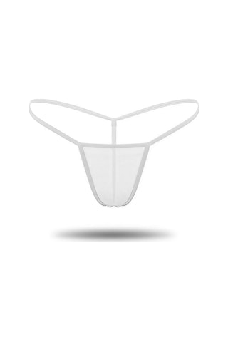 Findit Beyaz Transparan Tül String Tanga Tm0368