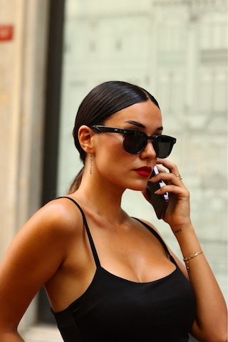 Siyah Cam Gold Siyah Metal Oval Çerçeve Vintage Unisex Güneş Gözlüğü Uv 400 Koruma Ce Belgeli Çok Renkli