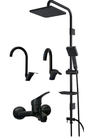 Armour Armatür Siyah Batarya Seti 4 Lü Set Siyah